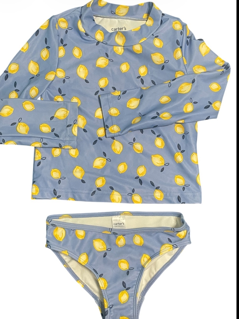 Carter's Blue Lemon Print Rashguard Two-Piece Swim Set